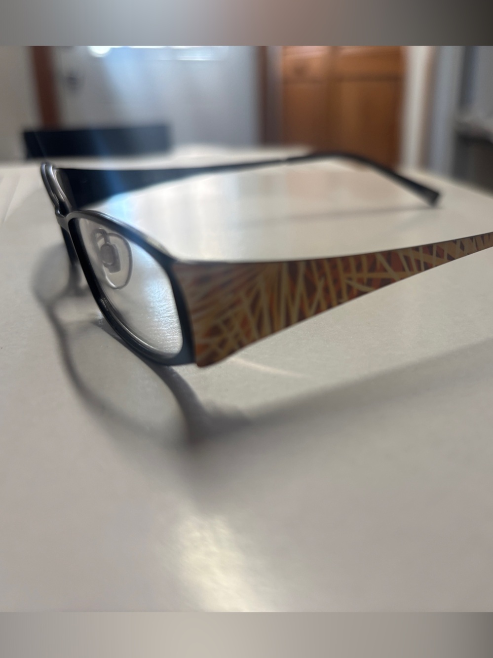 Kliik of Denmark Patterned Reading Glasses — Black Frames with Brown Accent
